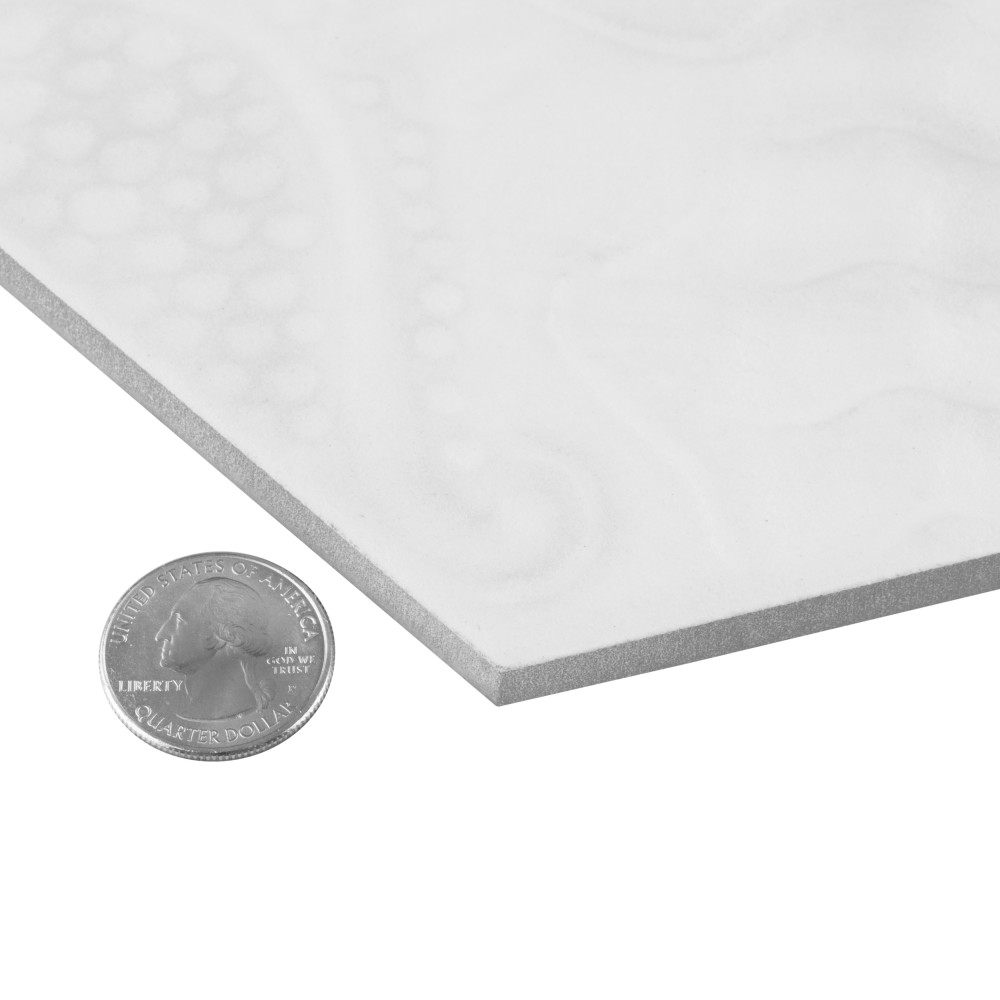 Gaudi Hex White 8-5/8 in. x 9-7/8 in. Porcelain Floor and Wall Tile