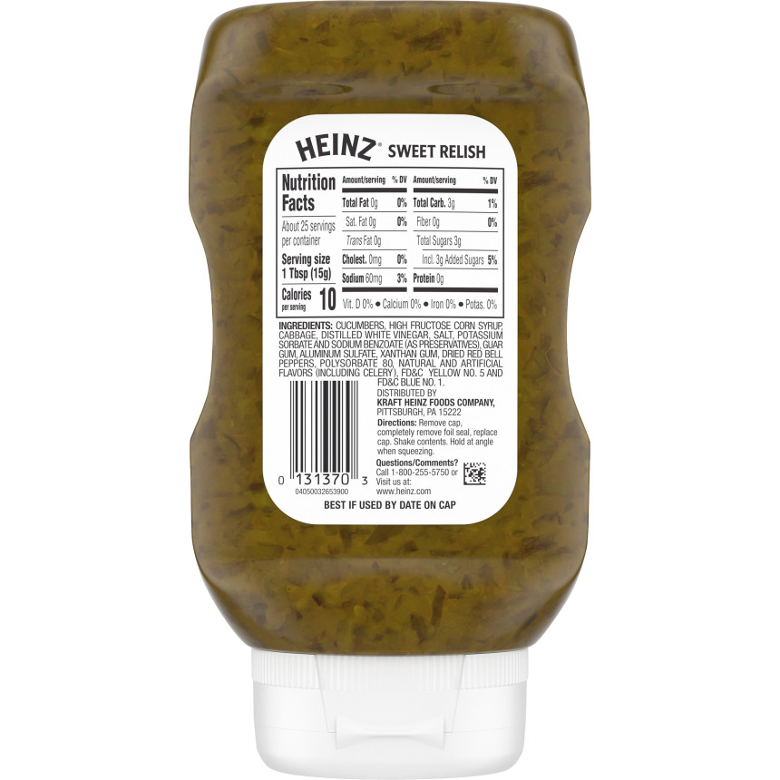  Heinz Sweet Relish, 12.7 fl oz Bottle 