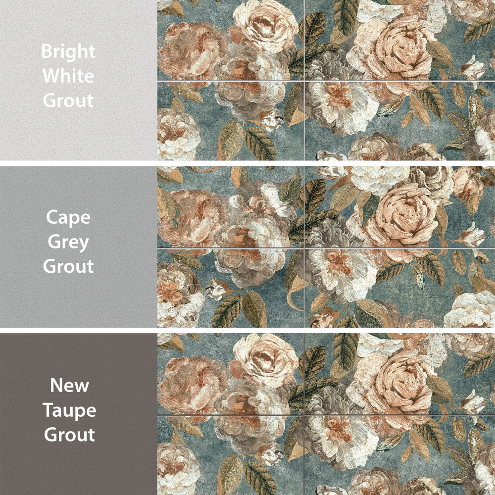 Parete Fiori Green 23-1/2 in. x 47 in. Porcelain Floor and Wall Tile