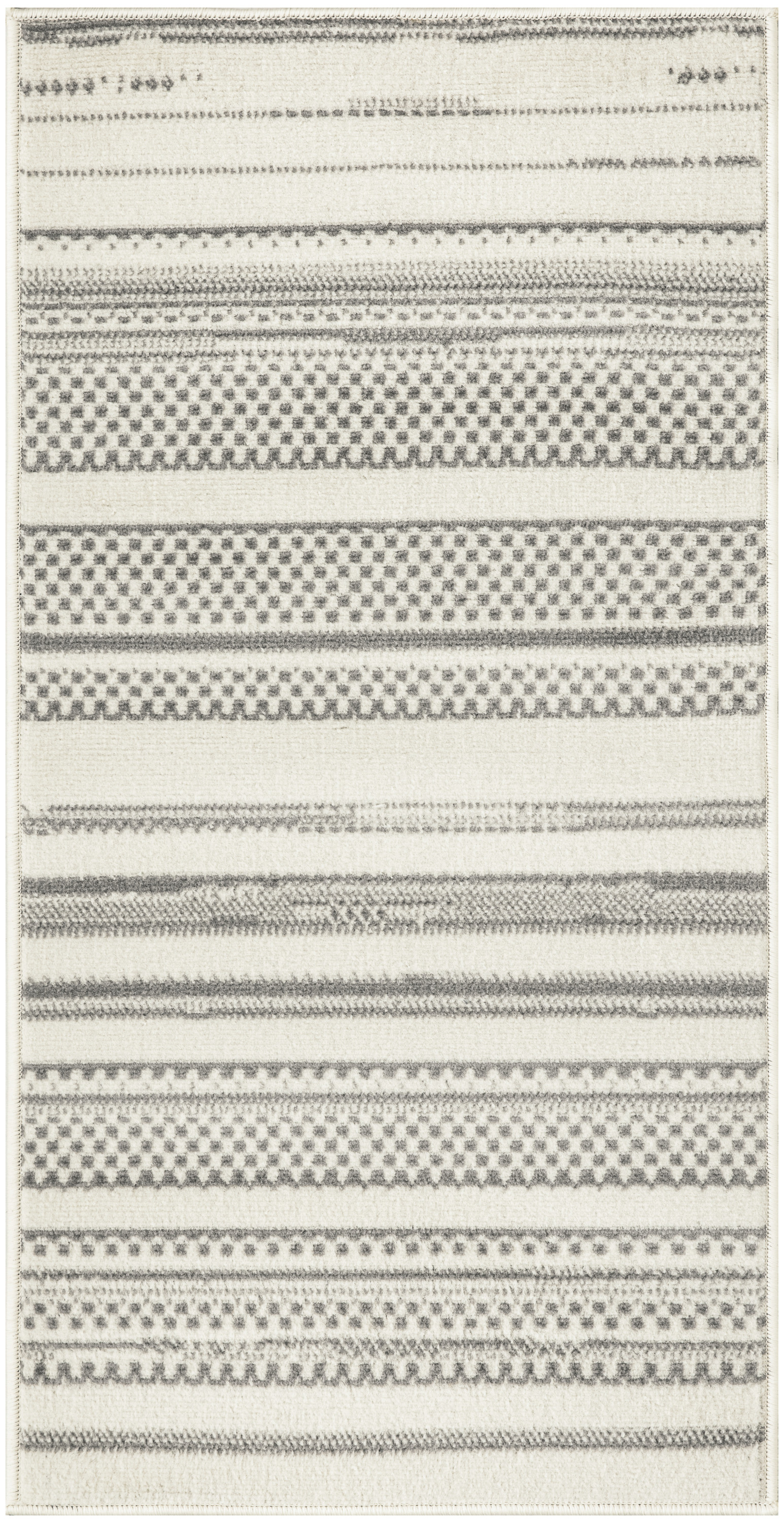 Nourison Grafix 2' x 4' Ivory Grey Modern Indoor Rug