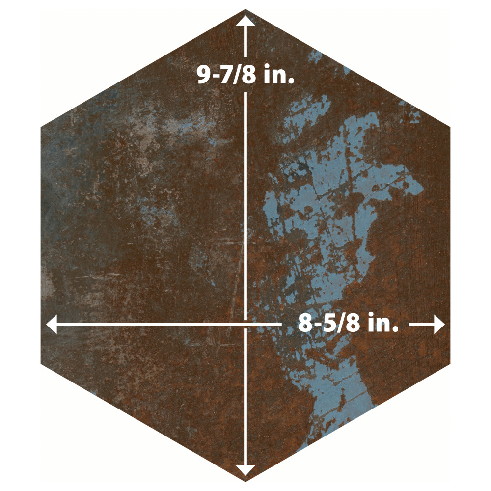 Polaris Hex Mix 8-5/8 in. x 9-7/8 in. Porcelain Floor and Wall Tile