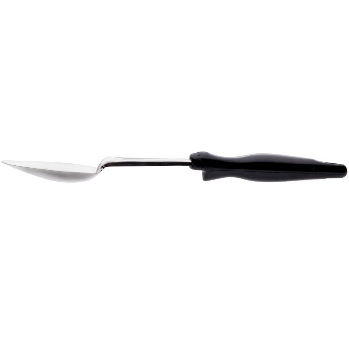 14-inch Stainless steel solid basting spoon with Ergo Grip™ black handle