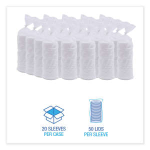 Boardwalk, Deerfield Hot Cup Lids, Fits 10 oz to 20 oz Cups, White