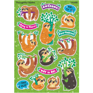 Thoughtful Sloths Sparkle Stickers&reg;, 32 Count