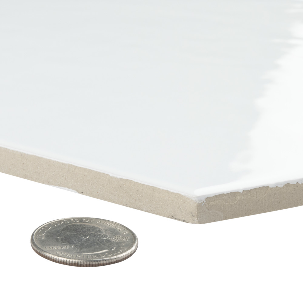 Hexatile Glossy Blanco 7 in. x 8 in. Porcelain Wall Tile