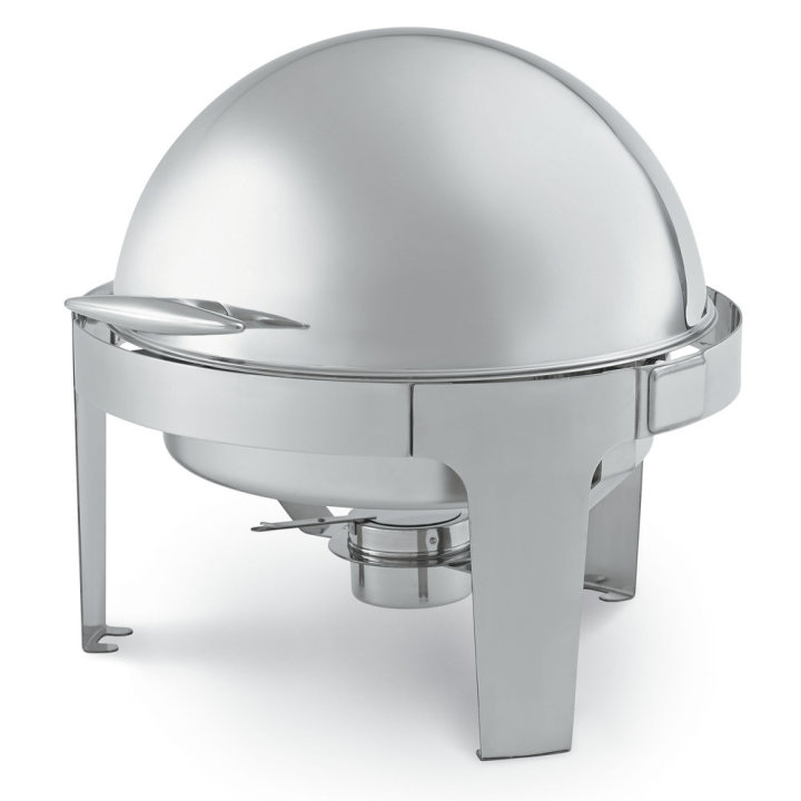 6-quart round stainless steel rolltop chafer