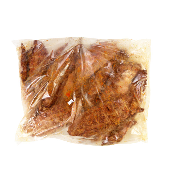 AUSTIN BLUES(r) Pecanwood Smoked Whole Rib Tips, 20 lb . C1CB - Front Center Inner Pack (Hi Res)