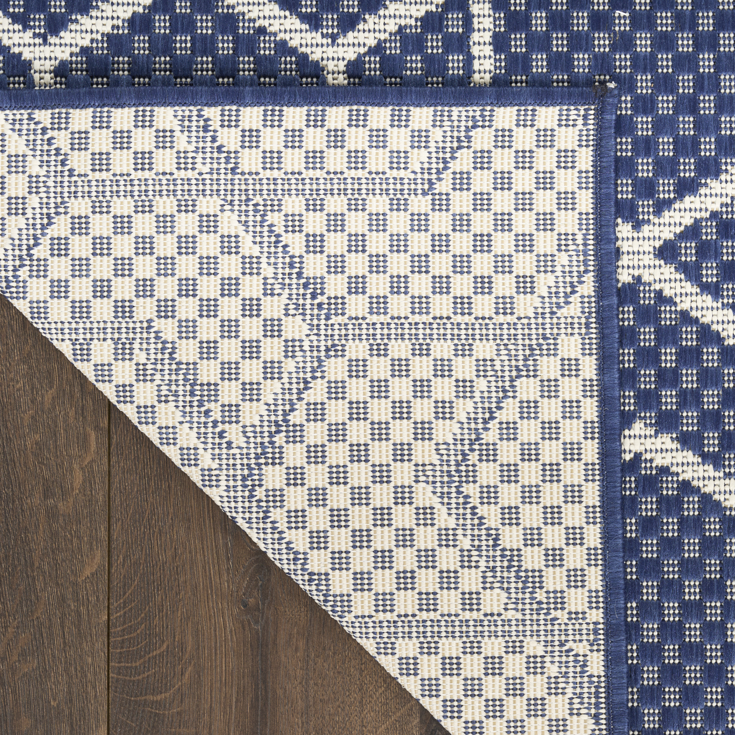 Nourison Horizon Indoor/Outdoor 9' x 12' Navy Modern Rug
