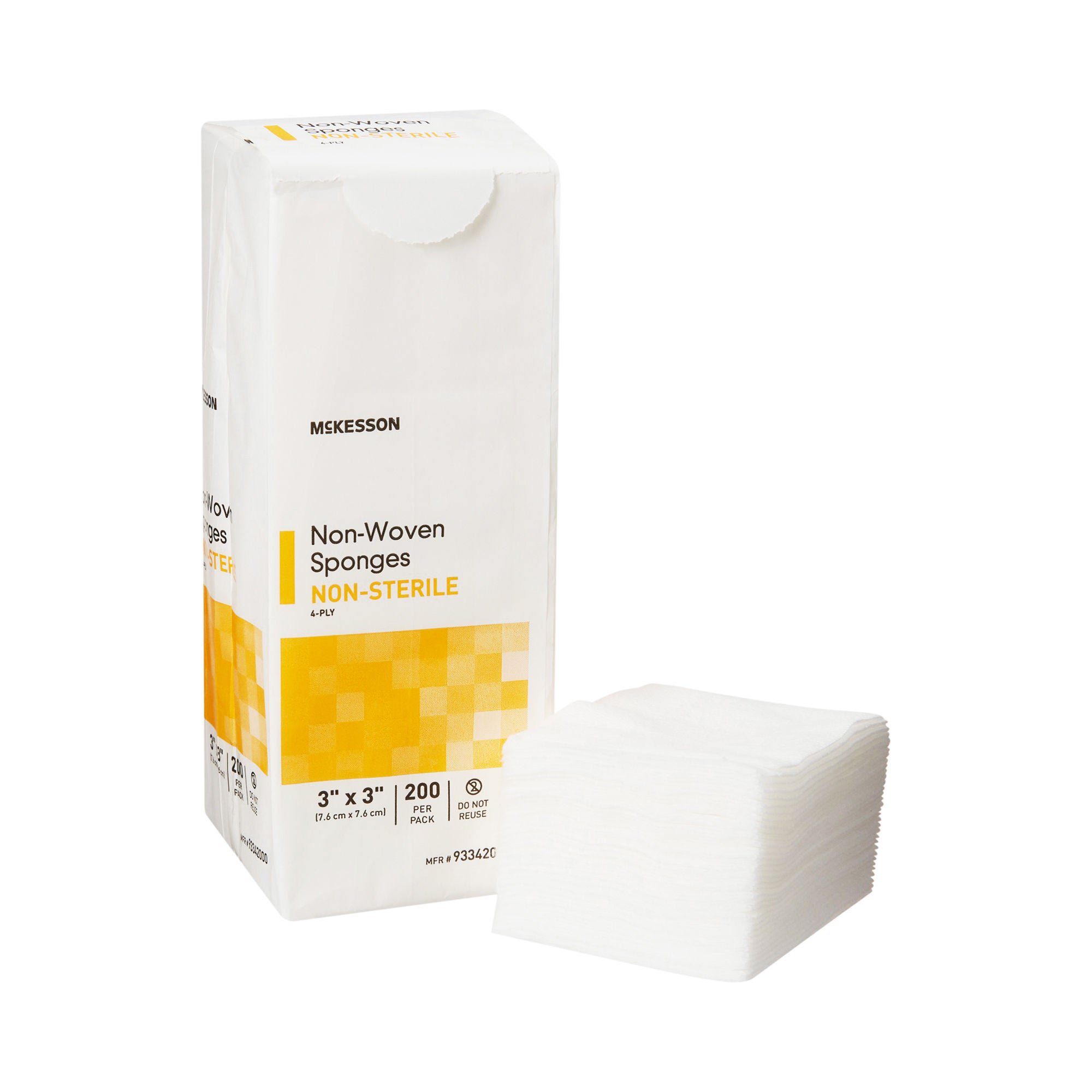 McKesson Nonwoven Sponge, 3 x 3 Inch, Four Ply