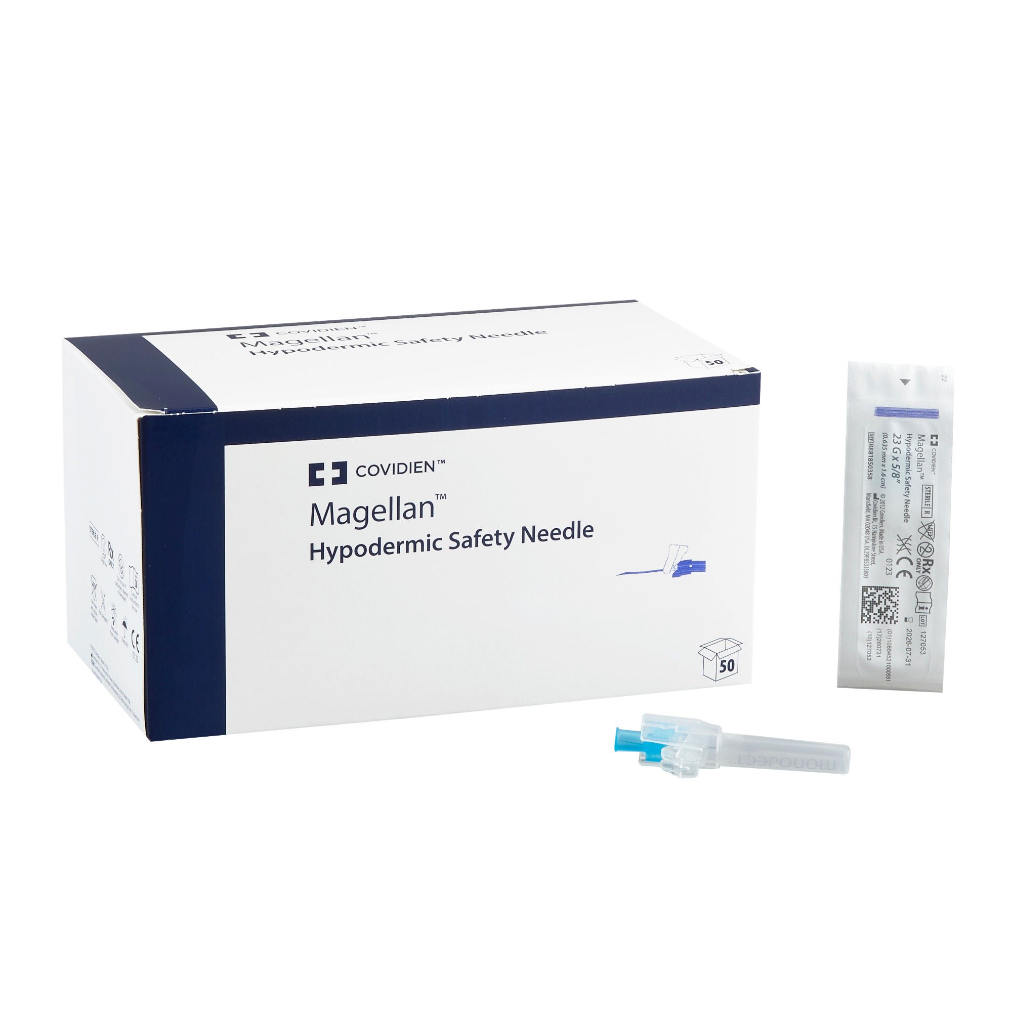 Monoject™ Magellan™ Safety Hypodermic Needle, 23 Gauge, 5/8 Inch Length