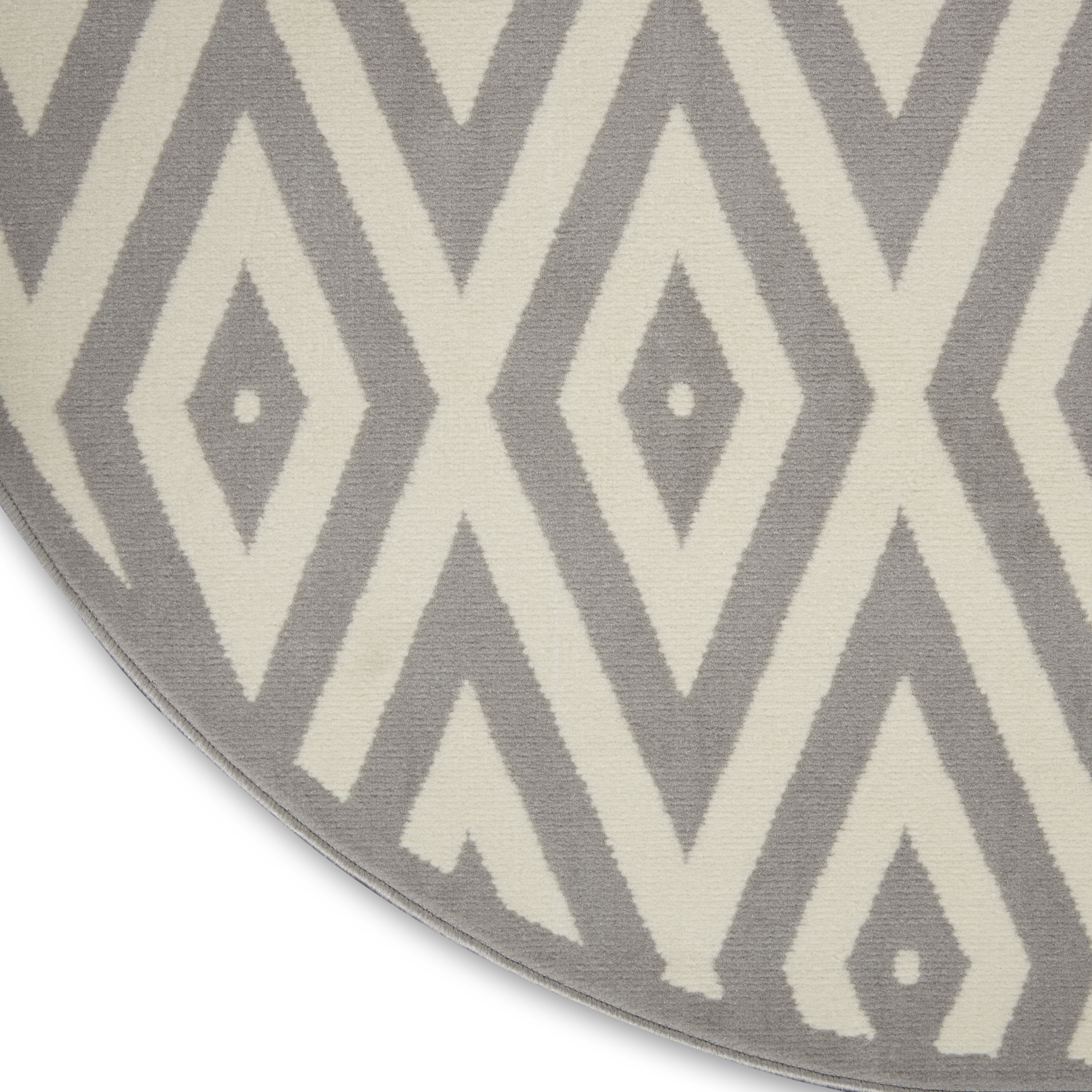 Nourison Grafix 8' x Round White/Grey Mid-Century Modern Indoor Rug