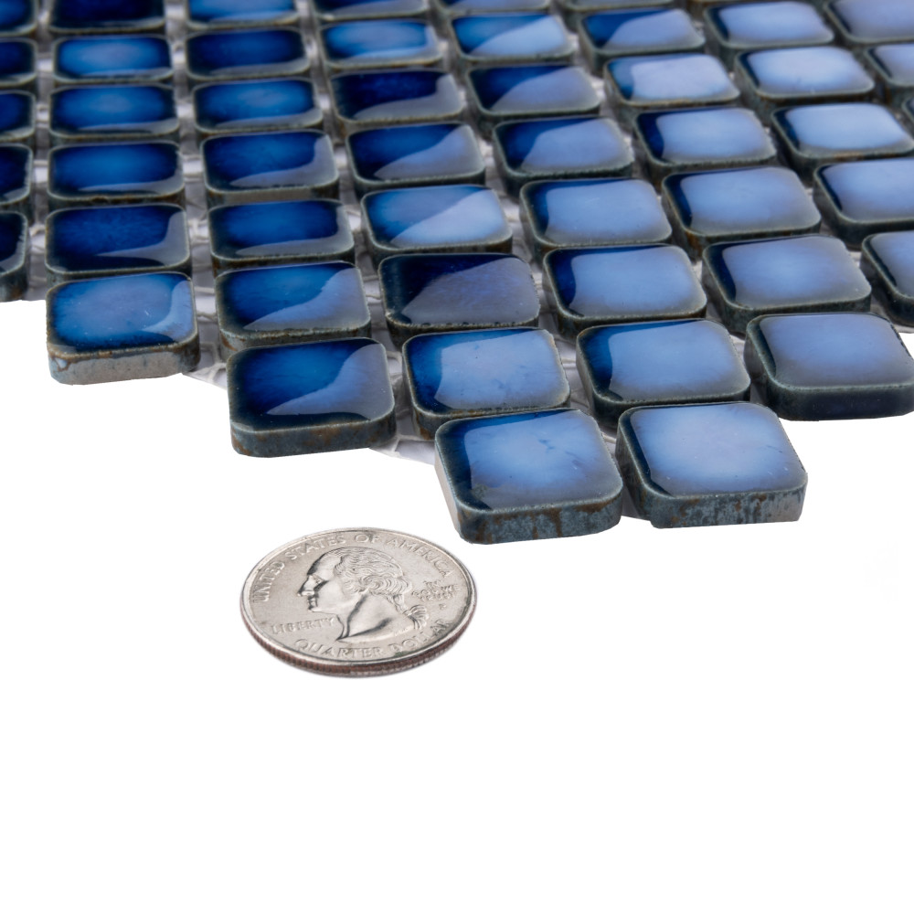 Hudson Diamond Sapphire 12-1/4 in. x 12-3/8 in. Porcelain Mosaic Tile