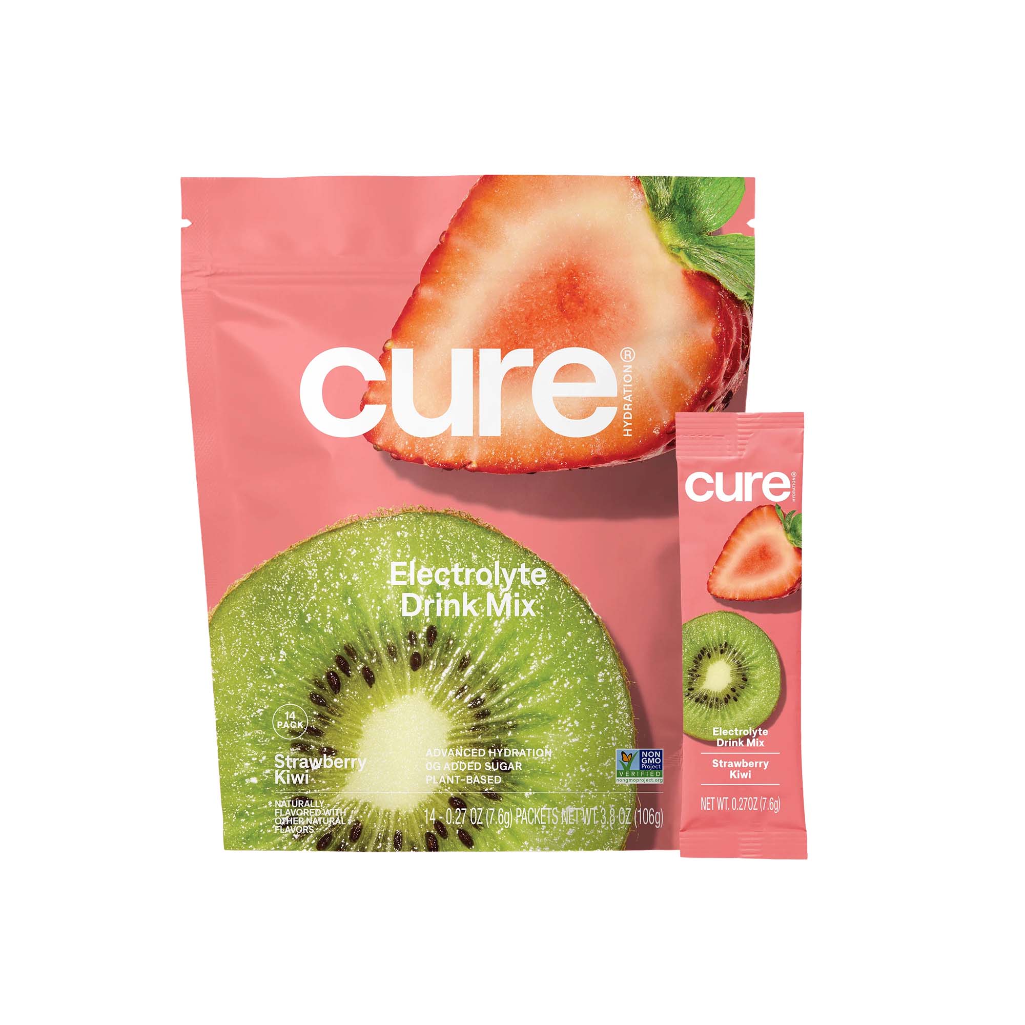 Cure Electrolyte Drink Mix, Strawberry Kiwi, 7.7-gram Packets