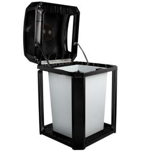 Rubbermaid Commercial, Landmark Series, 35 gal, Resin, Black, Square, Smoking Receptacle