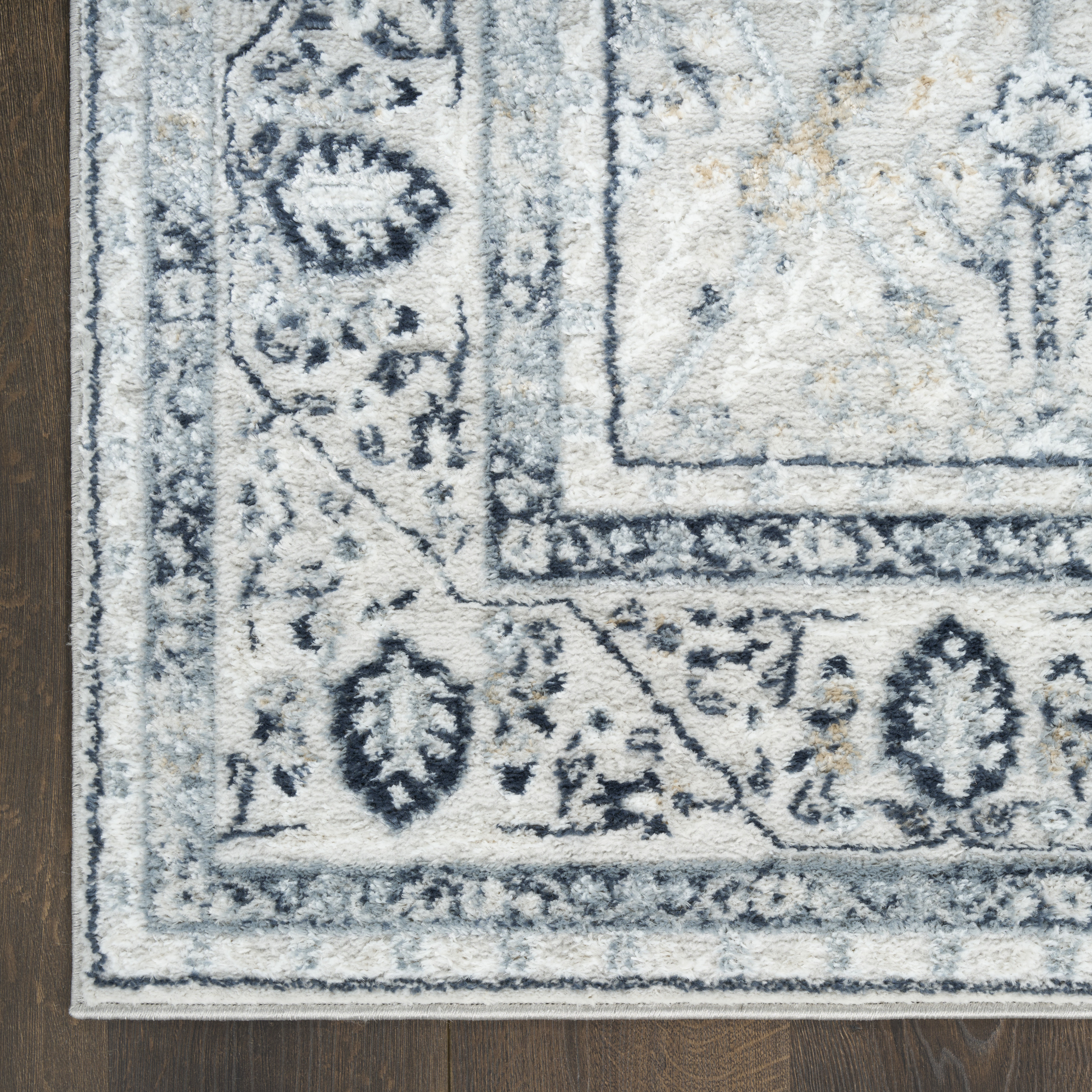 Nourison Dekor 5'3" x 7' Grey Navy Vintage Indoor Rug