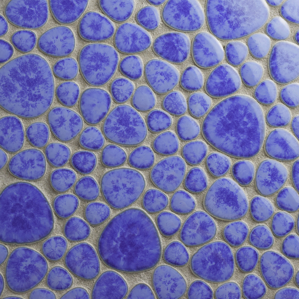 Pebble Blue Cloud 10-3/4 in. x 10-7/8 in. Porcelain Mosaic Tile