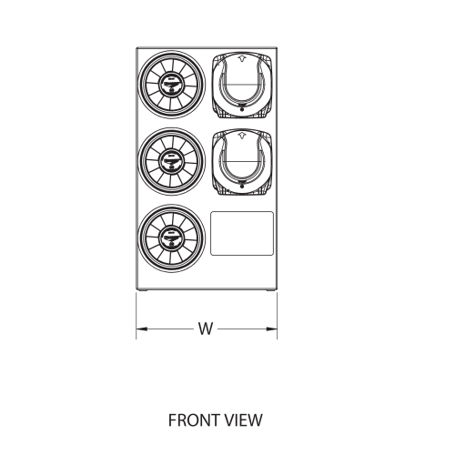 2wide black ABS plastic dispenser with LidSaver® 3 Lid