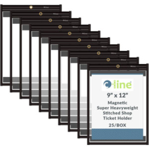 Magnetic Shop Ticket Holders, 9" x 12", 25-Pack