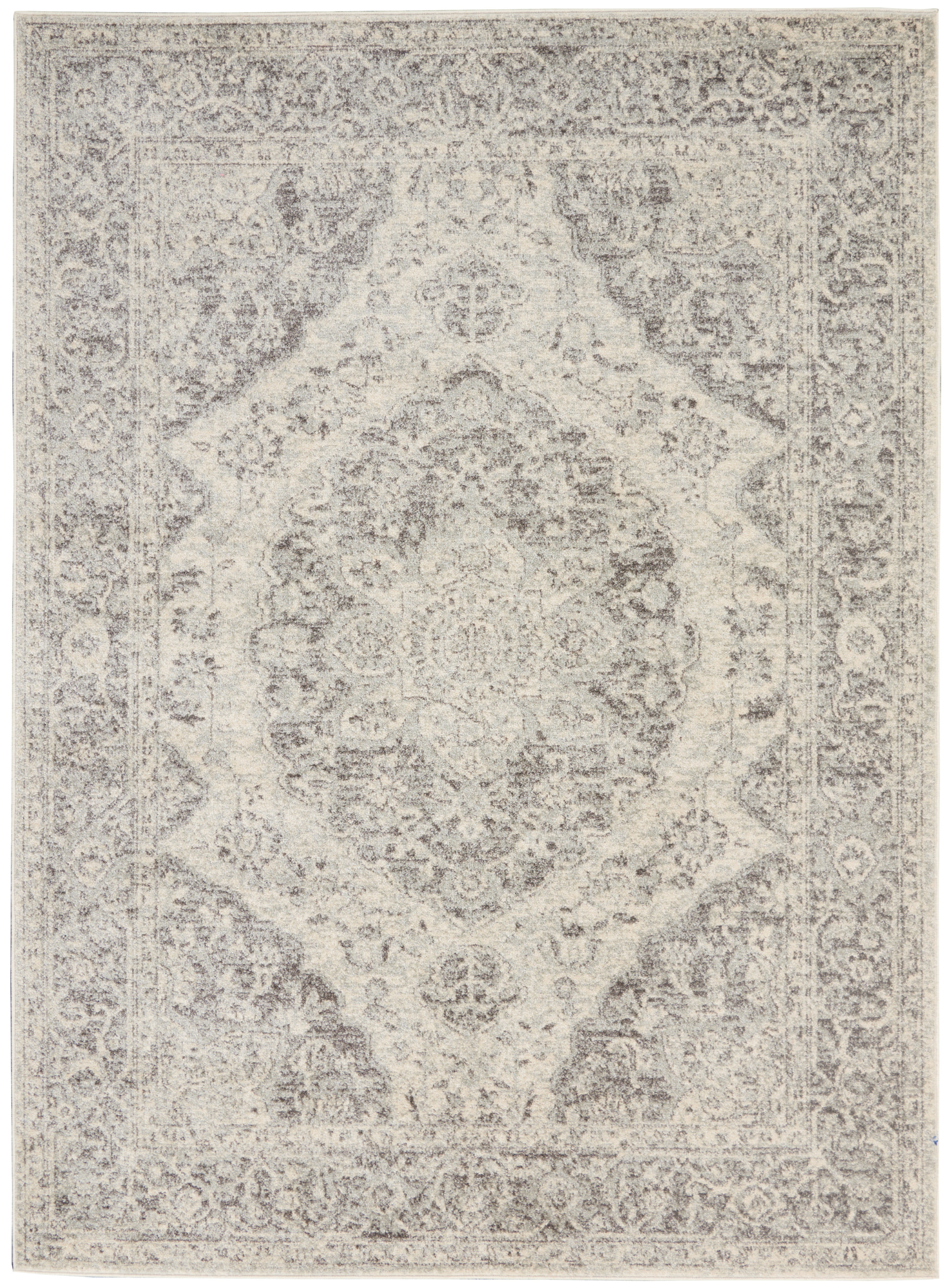 Nourison Tranquil 5'3" x 7'3" Ivory Grey Vintage Indoor Rug