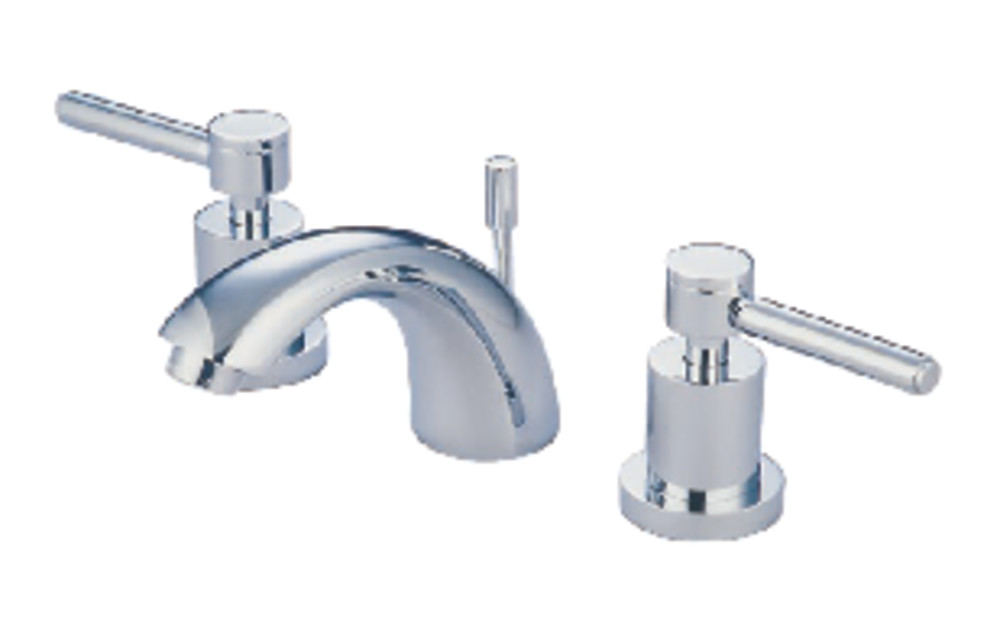Mini-Widespread Bathroom Faucet with Brass Pop-Up Drain, Brushed Nickel with 2 Finish Options