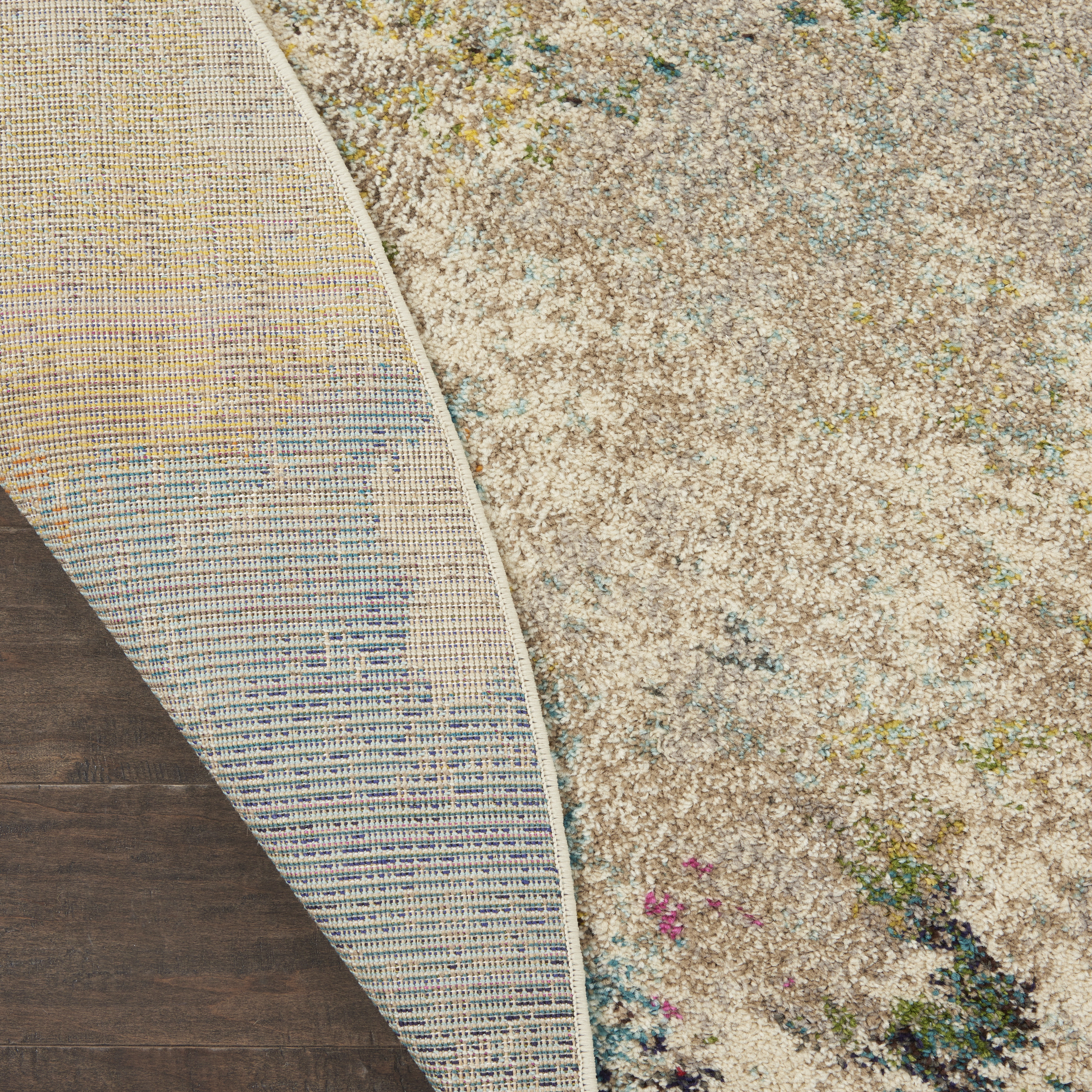 Nourison Celestial 7’10” x Round Ivory Multicolor Modern & Contemporary Indoor Rug
