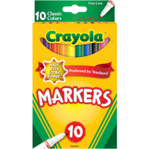 Fine Line Markers, Classic Colors, Pack of 10