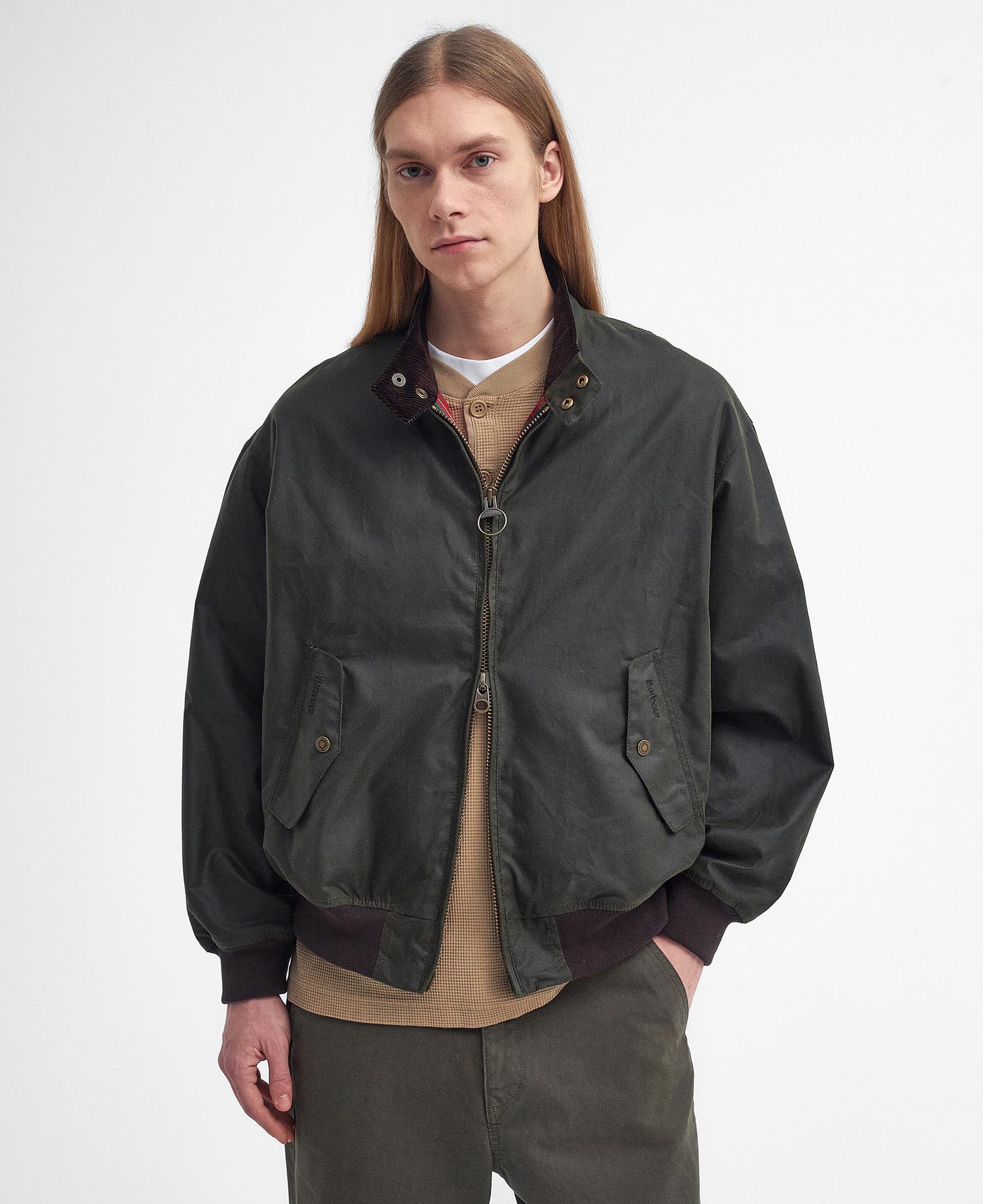 Barbour x Baracuta MA-1 Waxed Harrington Jacket image number 0