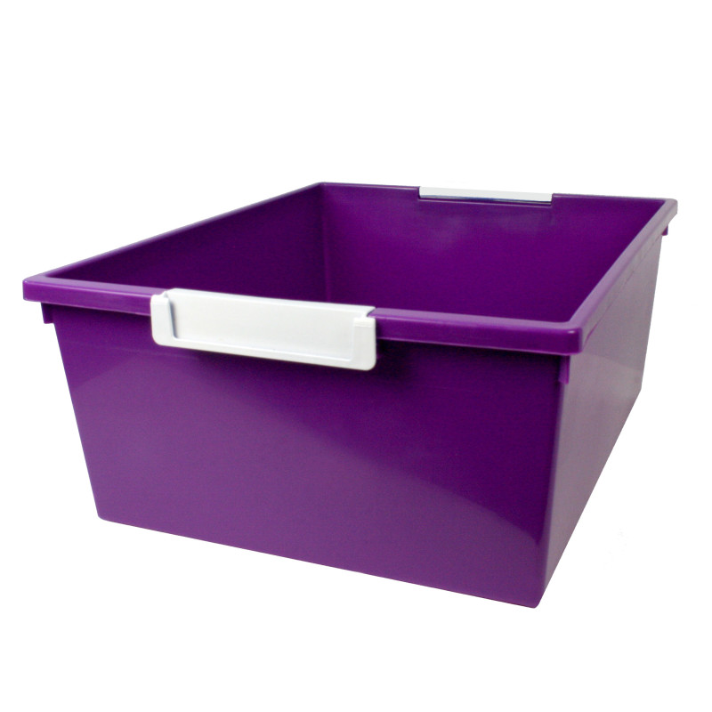 Tattle® Tray with Label Holder, 12 QT, Purple