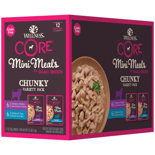 Wellness CORE Mini Meals Chunky Variety Pack back packaging