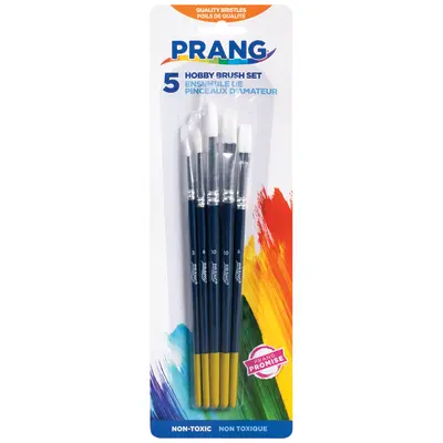 Prang Hobby Paint Brush Set, Assorted Sizes, 5 Brushes