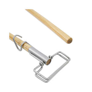 Boardwalk, Spring Grip Metal Head Wooden Mop Handle, 60", Natural