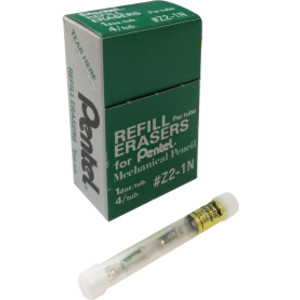 Refill Eraser for EnerGize/EnerGize-X/GraphGear/Graphlet/ Orenz/Sharplet-2/Sharp/Wow! Mechanical Pencils, 4 Pieces/Tube, 12 Tubes/Box