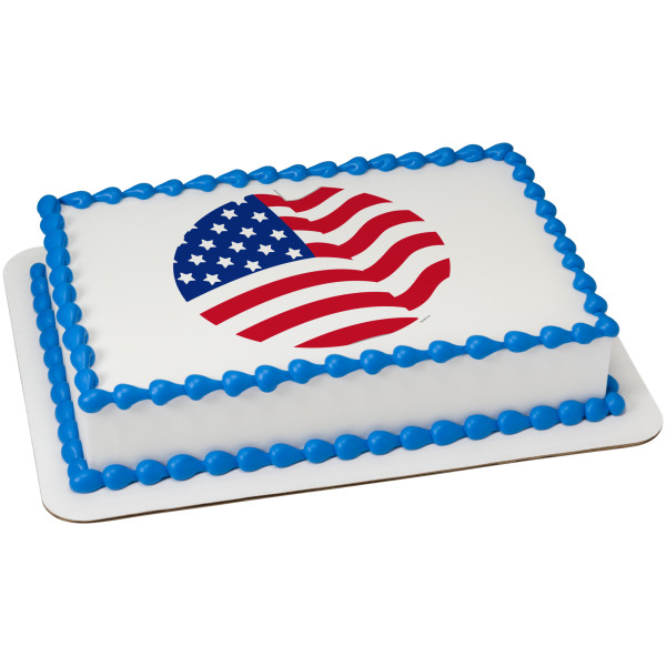 American Flag Round PhotoCake® Edible Image®