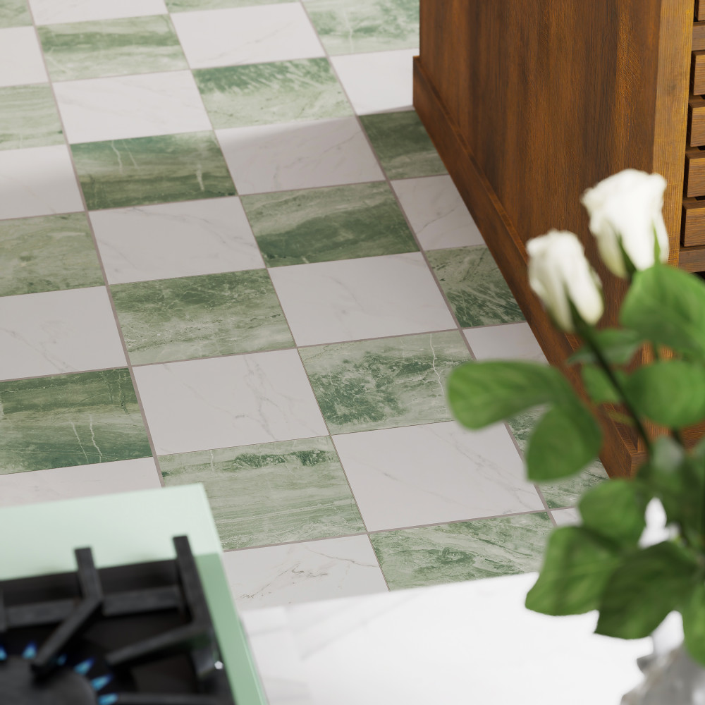 Marbilia Chess Jungle 17-3/8 in. x 17-3/8 in. Porcelain Floor and Wall Tile