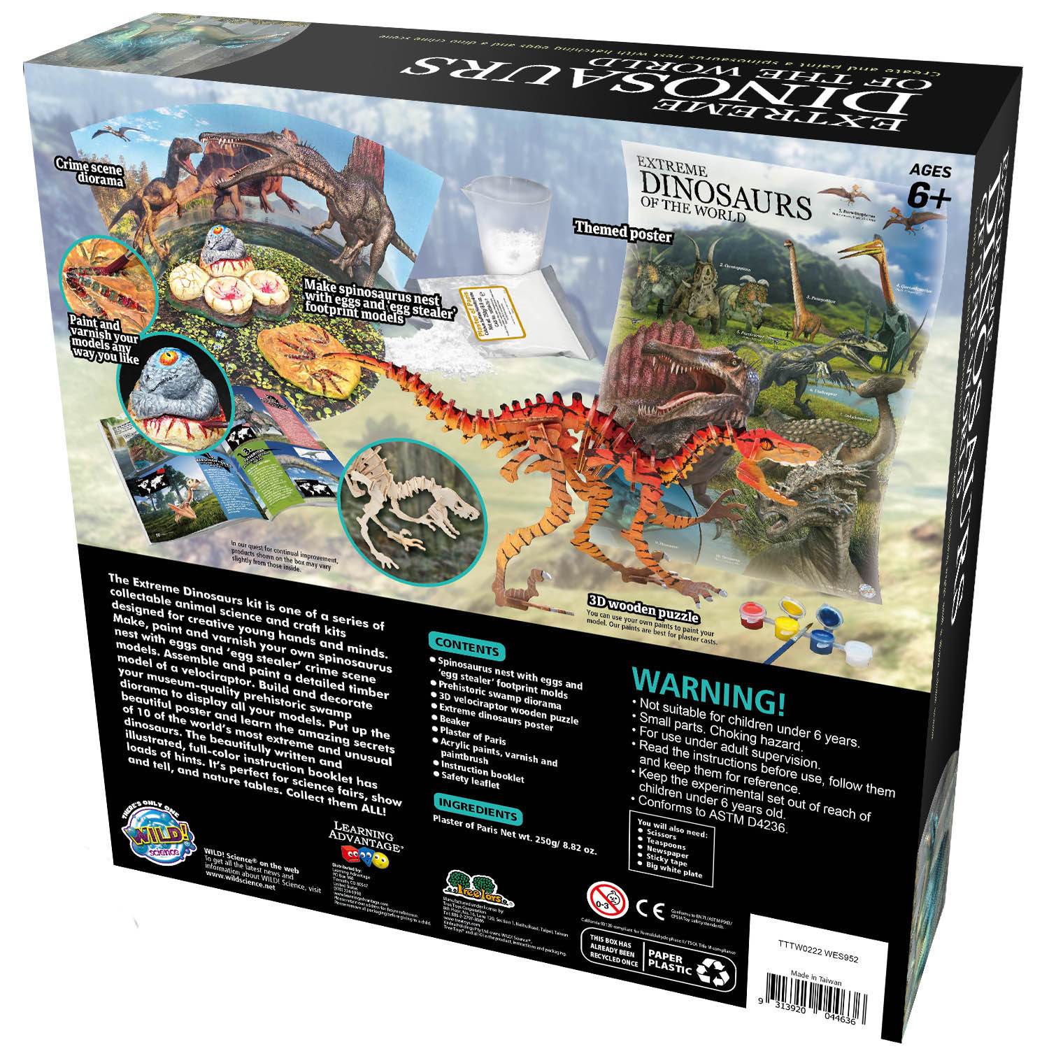 WILD ENVIRONMENTAL SCIENCE Extreme Dinosaurs of the World - For Ages 6+ - Create and Customize Models and Dioramas - Study the Most Extreme Dinosaurs image number null