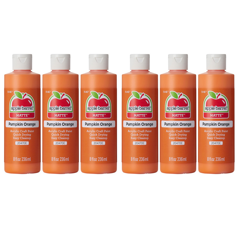 Acrylic Paint Matte, 8oz., Pumpkin Orange, Pack of 6