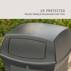 RUB843088BK, Rubbermaid Commercial,  Ranger Container with 2 Doors, 35 gal, Plastic, Black