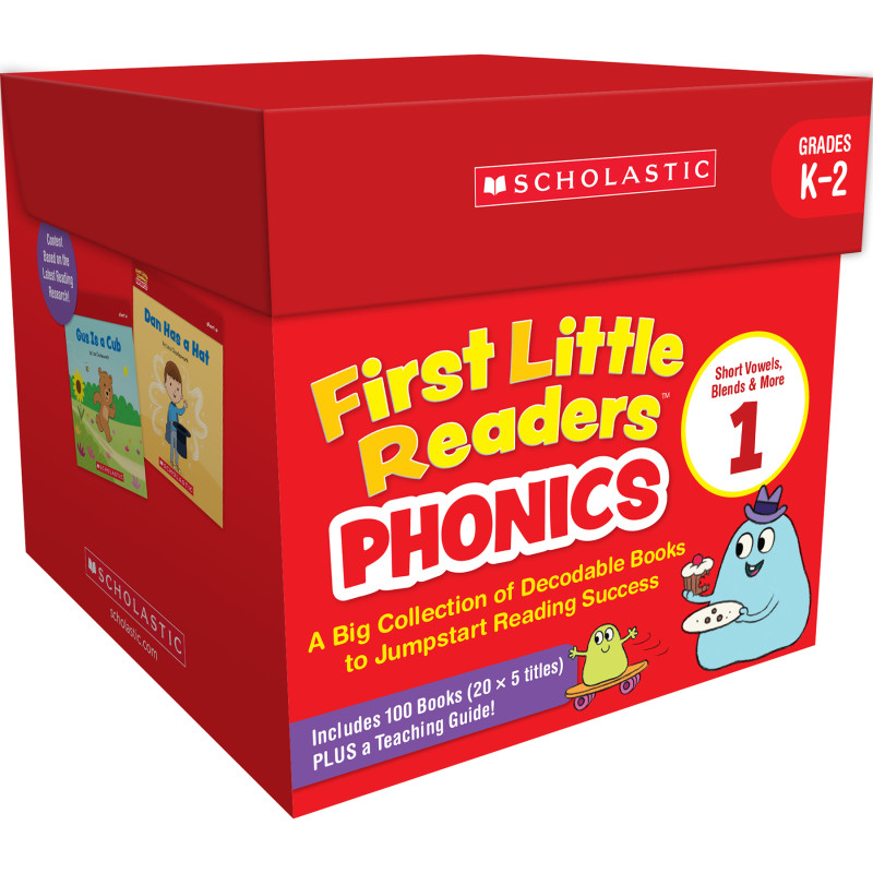 First Little Readers: Set 1 Phonics, Classroom Box Set, Grades K-2, 100 Books with Teaching Guide
