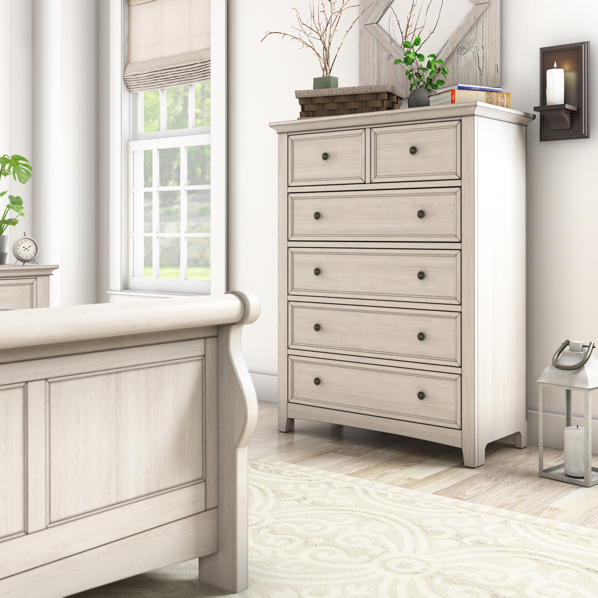 5-Drawer Wood Modular Storage Chest
