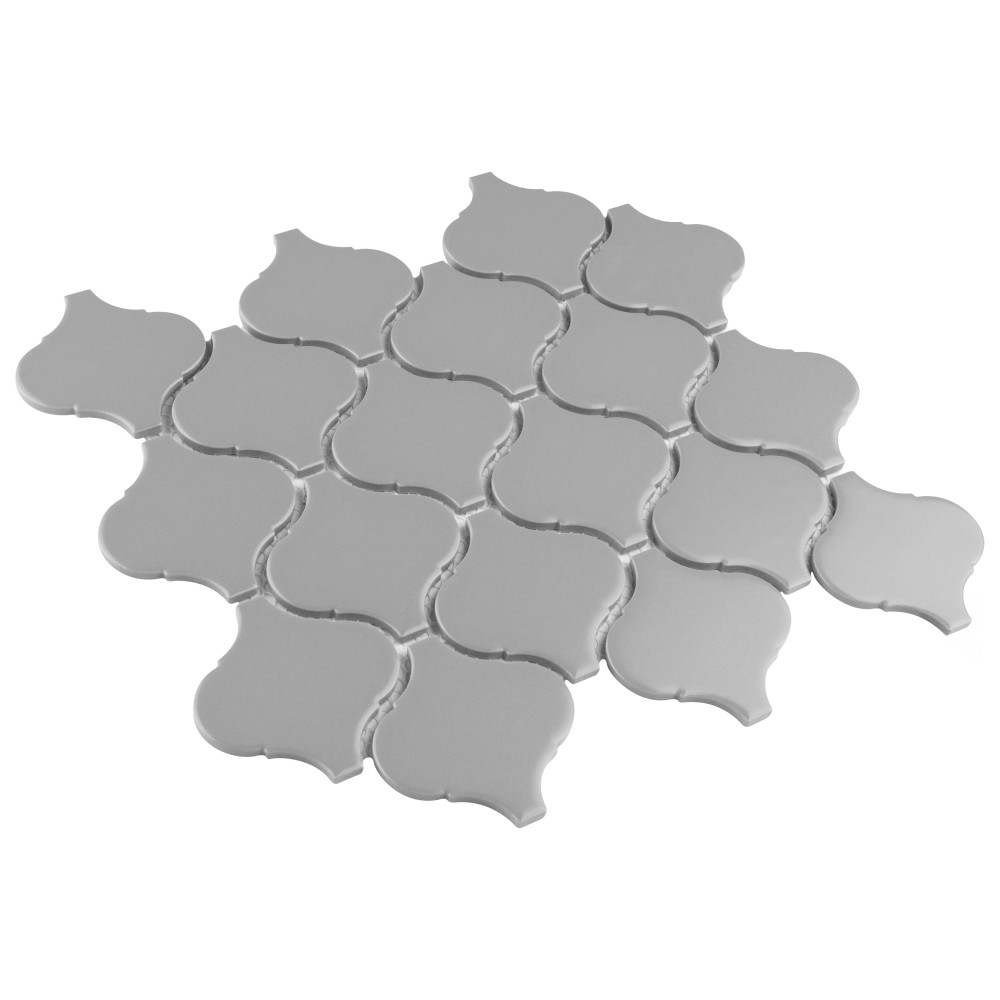 Metro Lantern Matte Light Grey 9-1/2 in. x 10-3/4 in. Porcelain Mosaic Tile