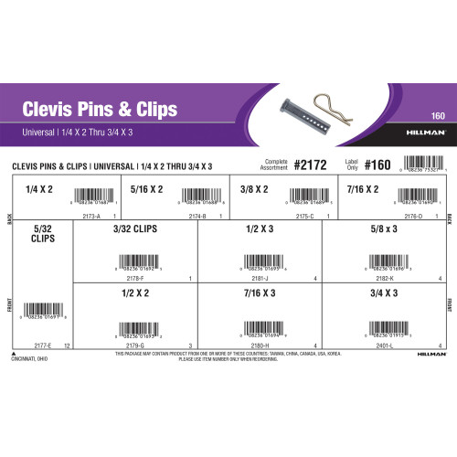 Universal Clevis Pins & Clips Assortment (1/4