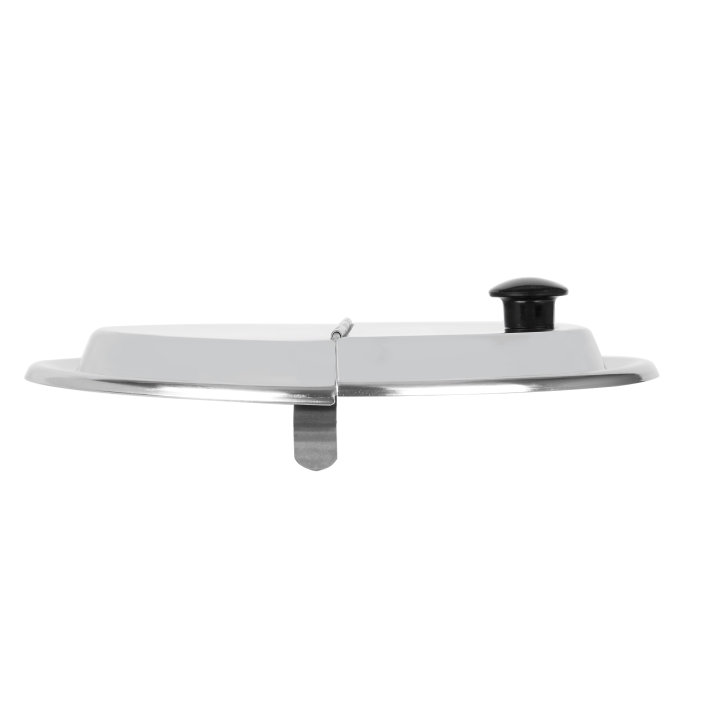 8 ½-inch stainless steel hinged cover with Kool-Touch® handle