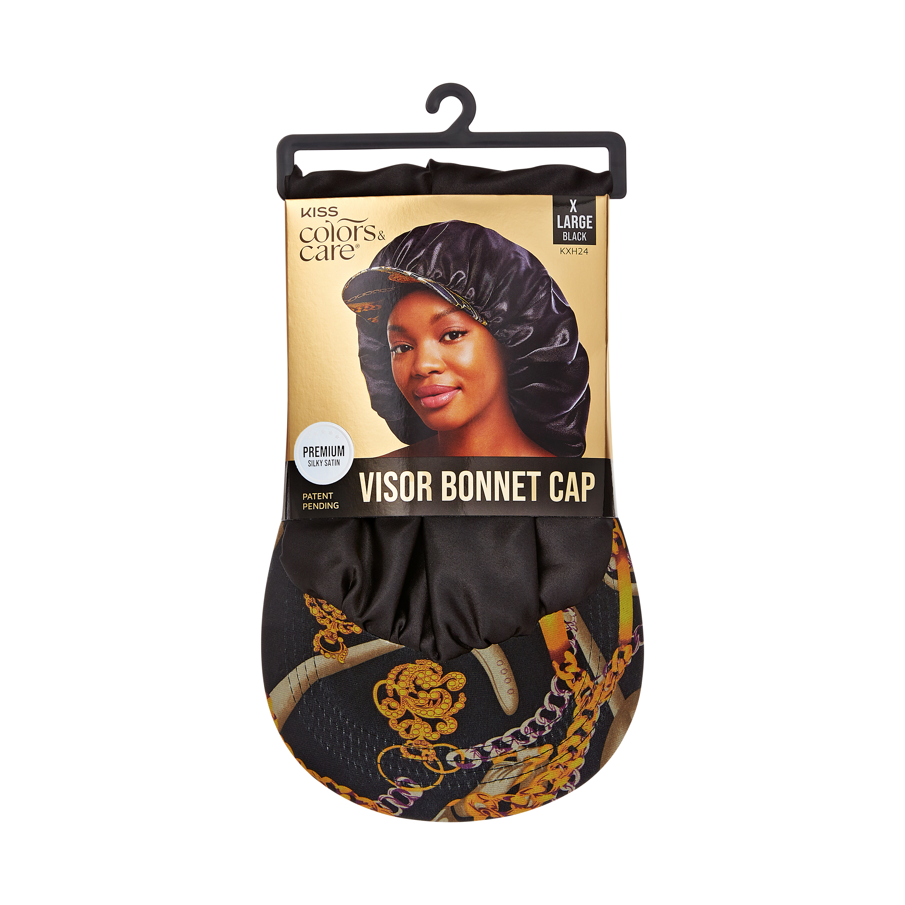 Black | Visor Satin Hair Cap XL