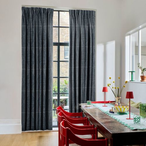 Inkdrop Navy Curtains
