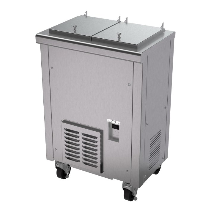 115-volt air-cooled 1-phase two-compartment frozen custard and Italian ice dipping cabinet