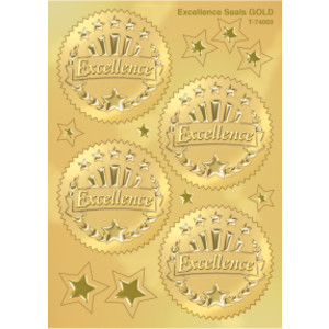 Pegatinas de sellos de premio a la excelencia (oro), 32 qt.