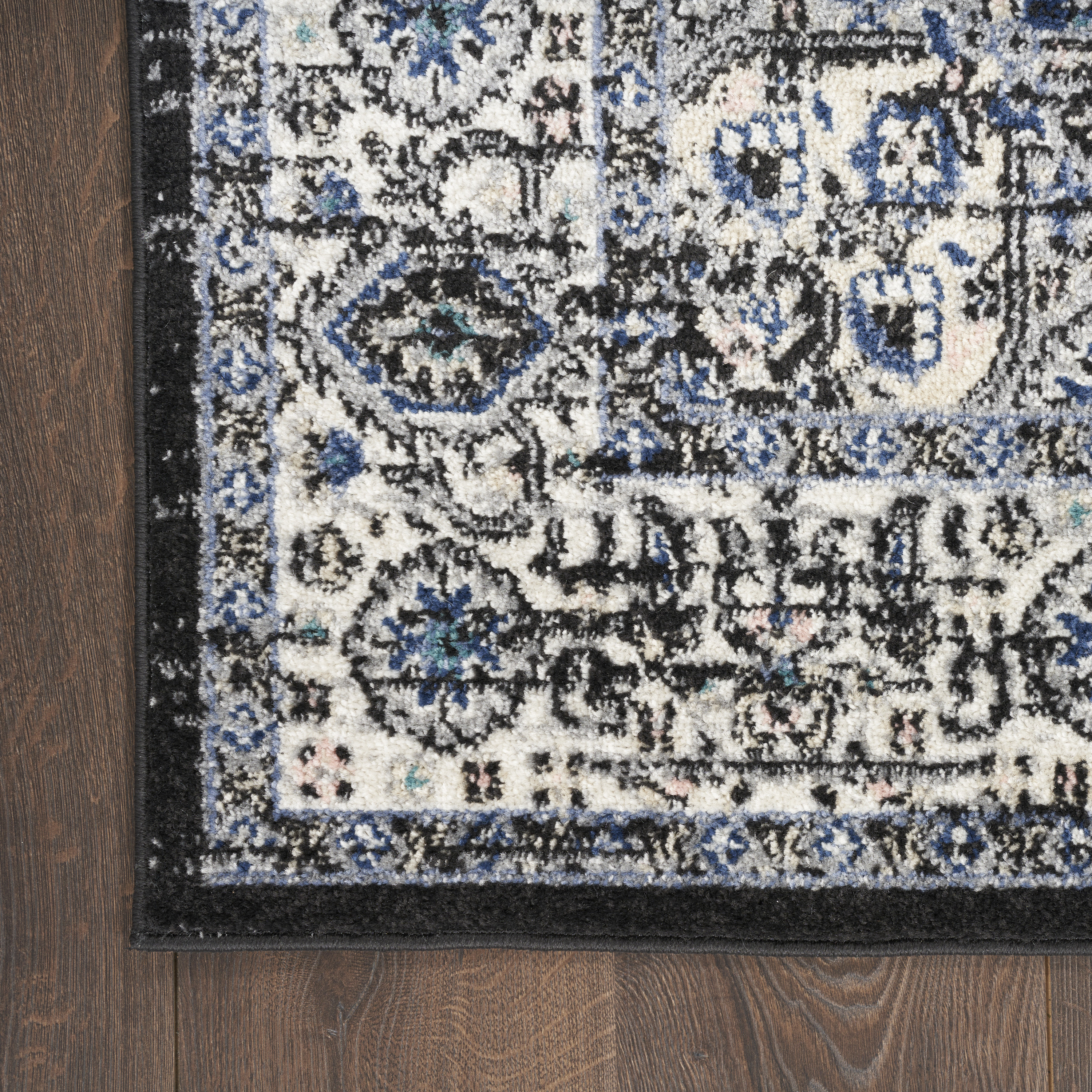 Nourison Passion 2'2" x 10' Black Ivory Vintage Indoor Rug