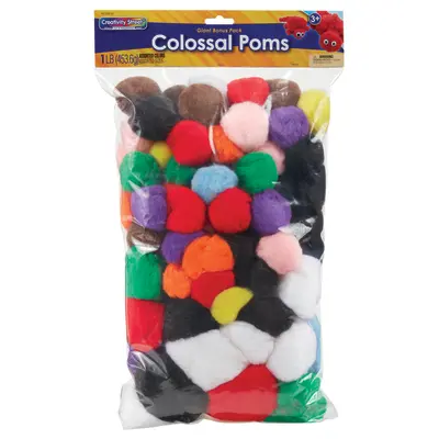 Creativity Street  Colossal Poms, Assorted Sizes, 1 lb.