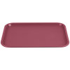 12" x 16" polypropylene fast-food tray in burgundy