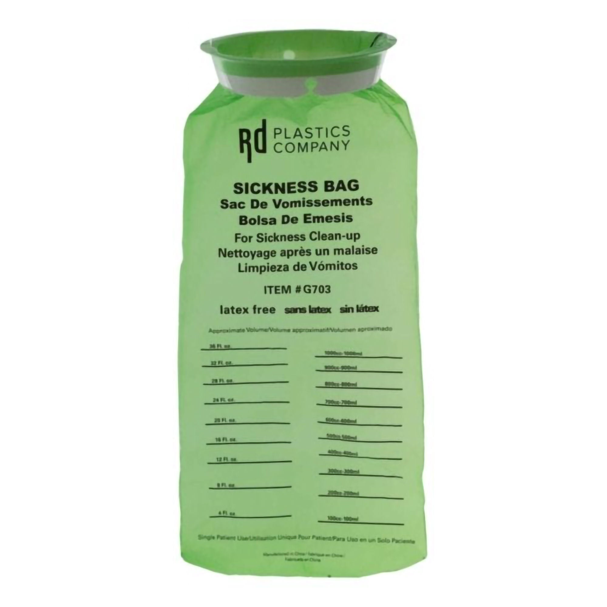 Emesis Bag 36 oz. Green